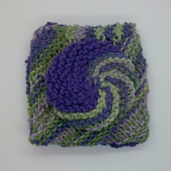 Handmade Knit Wash Dish Spa Cloth Scrubbie Set - Picture 2 of 5